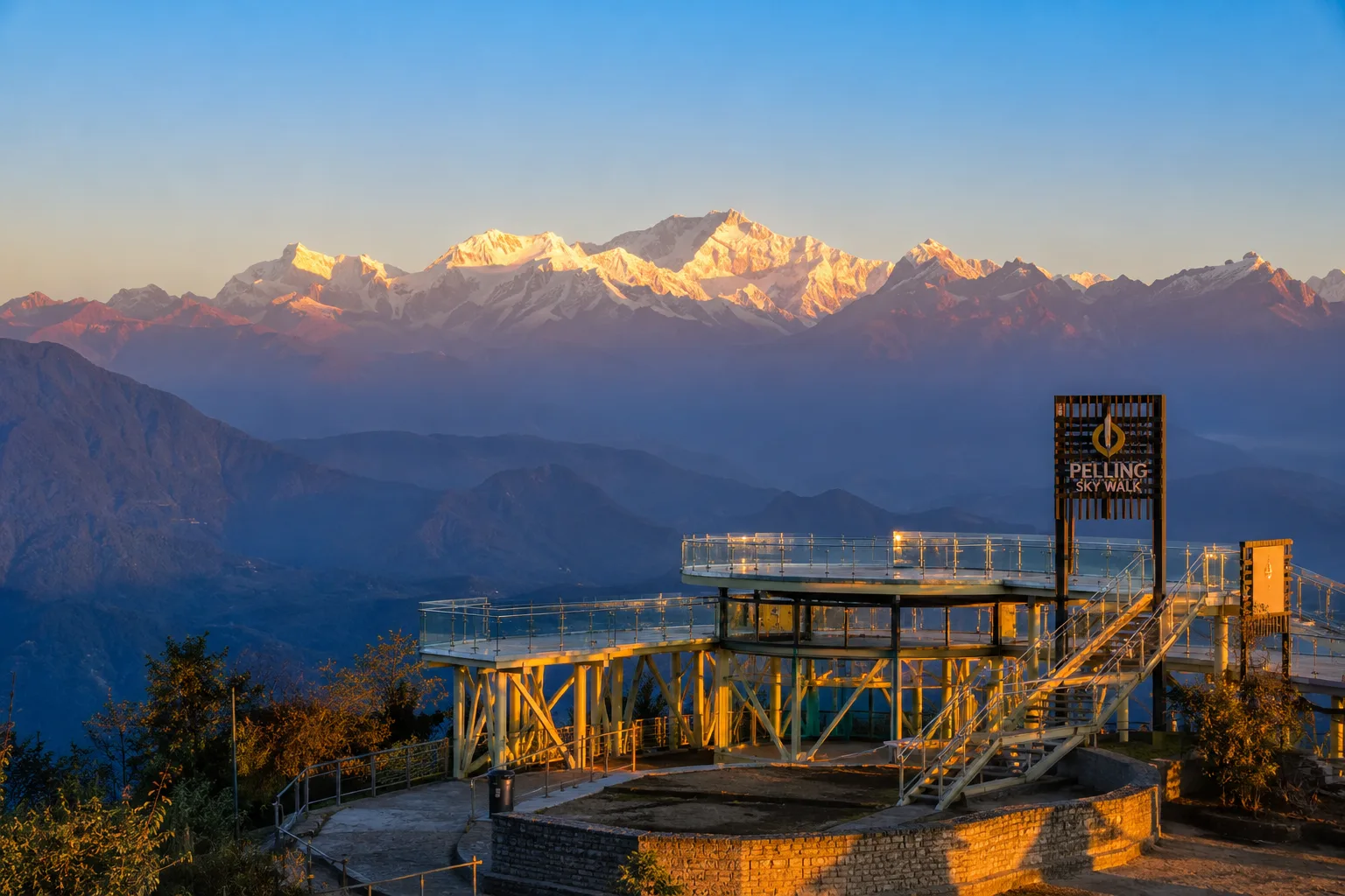 Glass skywalk at Pelling, Sikkim