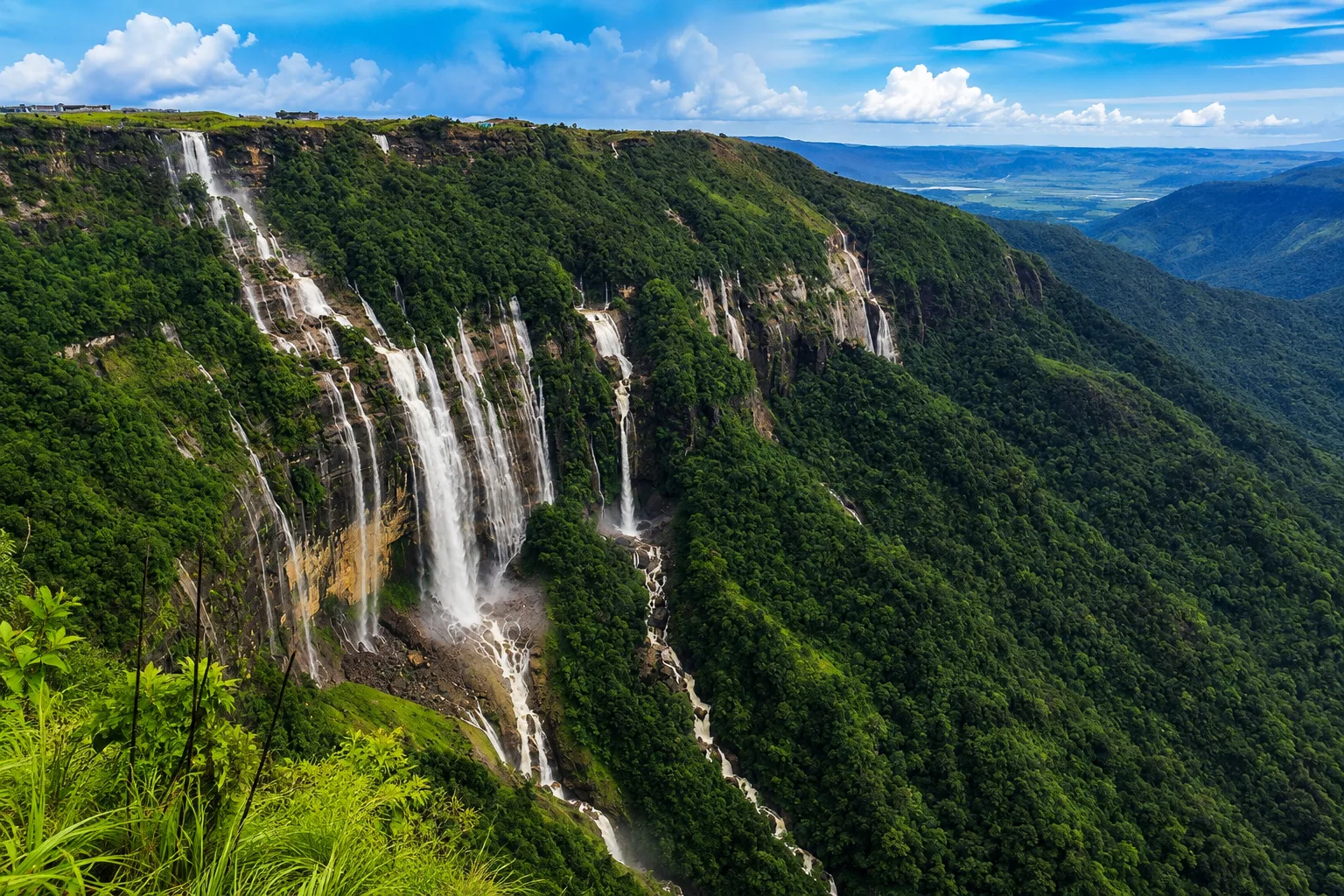 Seven Sisters Waterfalls in Meghalaya, North East India