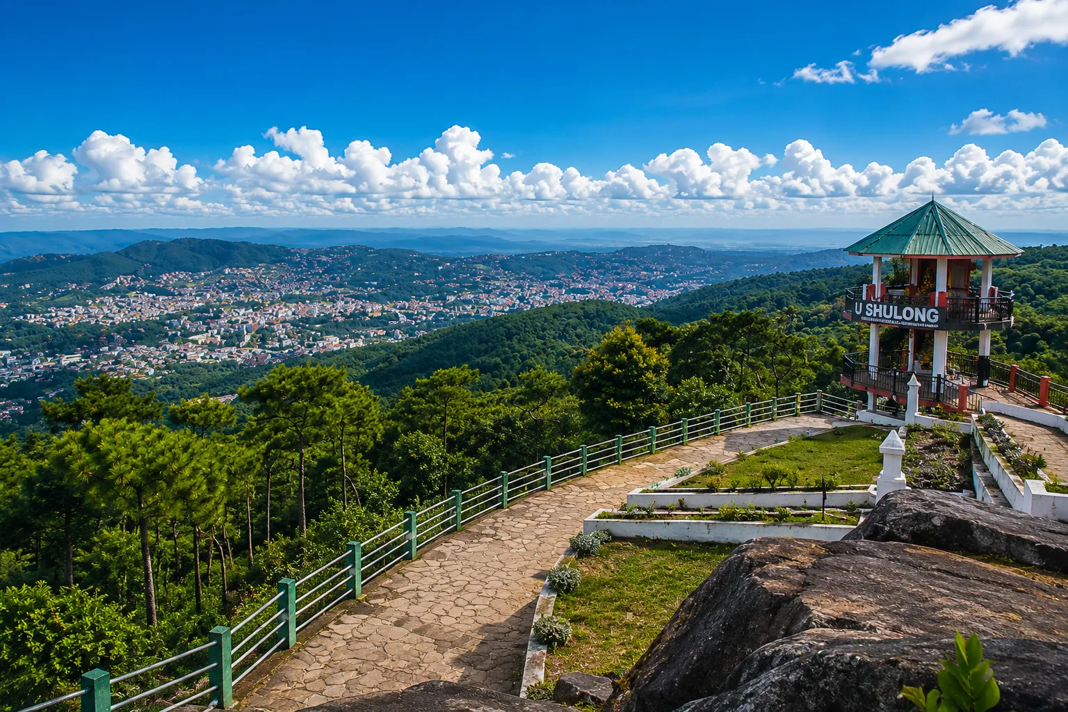 Simla View Point looking over the hills of North East India